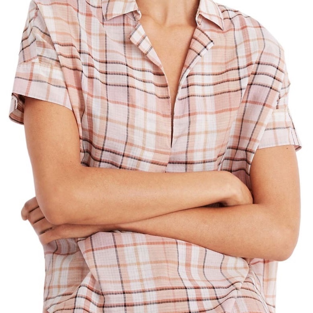 NWT Madewell Park Popover Shirt in Plaid